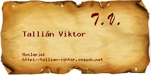 Tallián Viktor névjegykártya